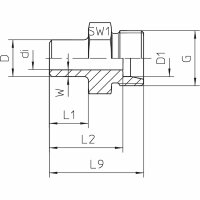 Schweißkegel-Verschraubung, ASV-K-50x6-OMD, Edelstahl 1.4571 / NBR