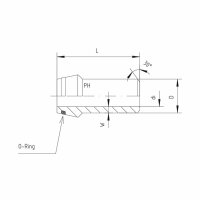 Schweißnippel, SKV-12x2,5, Edelstahl 1.4571 / NBR