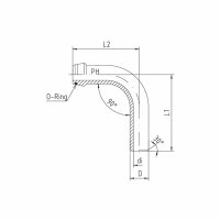 Schweißnippel-Rohrbogen-90°, SKV-RB-20x2,5, Edelstahl 1.4571 / NBR