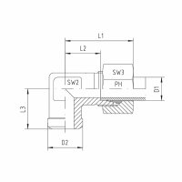 Anschweiß-Verschraubung, WAS-S-08-OMD, Edelstahl 1.4571
