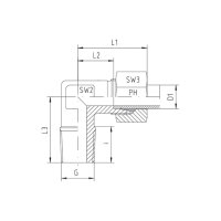 Winkel-Einschraub-Verschraubung, WE-S-10-R 1/4"-k, Edelstahl 1.4571