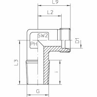 Winkel-Einschraub-Verschraubung, WE-S-10-R 1/2"-k-OMD, Edelstahl 1.4571