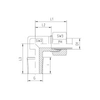 Winkel-Einschraub-Verschraubung, WE-S-08-M 14x1,5-k, Edelstahl 1.4571