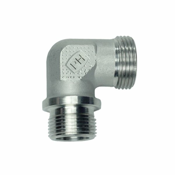 Winkel-Einschraub-Verschraubung, WE-S-20-M 27x2-z-OMD, Edelstahl 1.4571