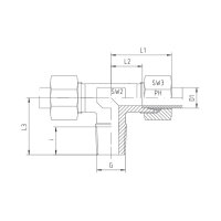 T-Einschraub-Verschraubung, TE-S-12-R 1/2"-k, Edelstahl 1.4571