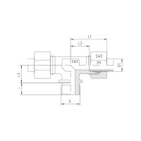 T-Einschraub-Verschraubung, TE-L-28-M 33x2-z, Edelstahl 1.4571