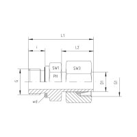 Gerader-Aufsteckstutzen, EVGE-S-20-G 1/2"-wd, Edelstahl 1.4571 / FKM