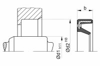 Radialwellendichtring, DIN 3760, AOF, 10,00 x 22,00 x 3,00, NBR, WEDI 10/22/3AO