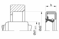 Radialwellendichtring, DIN 3760, CS, 160,00 x 180,00 x 15,00, NBR, WEDI 160/180/15CS
