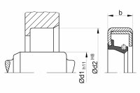 Radialwellendichtring, DIN 3760, C, 18,00 x 35,00 x 10,00, NBR, WEDI 18/35/10C