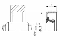 Radialwellendichtring, DIN 3760, BS, 20,00 x 28,00 x 6,00, NBR, WEDI 20/28/6BS