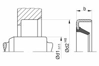 Radialwellendichtring, DIN 3760, BOF, 25,00 x 32,00 x 4,00, NBR, WEDI 25/32/4BO