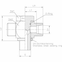 T-Schwenk-Verschraubung, THV-LL-04-R 1/8"-OMD, Edelstahl 1.4571