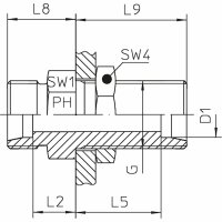 Gerade-Schott-Verschraubung, GSV-L-08-OMD, Edelstahl 1.4571