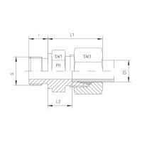 Gerade-Einschraub-Verschraubung, GE-SR-30-G 1 1/4", Edelstahl 1.4571