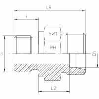 Gerade-Einschraub-Verschraubung, GE-SR-38-G 1 1/2"-OMD, Edelstahl 1.4571